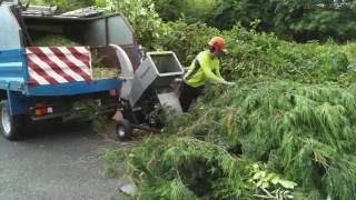 Jansen GTS1500E Small wood chipper In action [upl. by Agatha415]