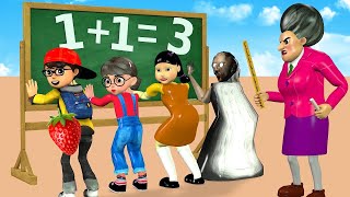 Scary Teacher 3D vs Squid Game Rescuing Nick and Tani Troll in Scary Teacher Class Challenge 5 times [upl. by Adnik]