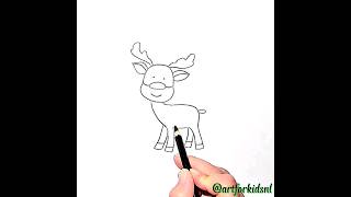 How to draw a Reindeer  Reindeer drawing  Cách vẽ tuần lộc đơn giản Reindeer shorts christmas [upl. by Anirbes609]