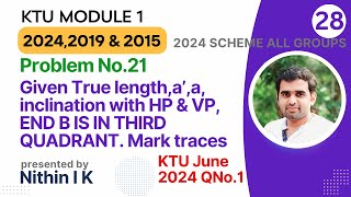 Problem No 21 Given TLaaθΦ B is in 3rd Q  KTU Engineering Graphics 20242019 amp 2015 Scheme [upl. by Primrosa952]