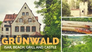 Grunwald Isar Beach Grill and Castle  Travel Germany 4k [upl. by Naujed]