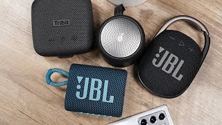 JBL Clip 4 Vs JBL Go 3 Vs Soundcore Mini 3 Vs Tribit Stormbox Micro [upl. by Duax202]