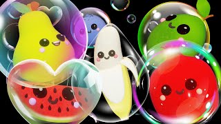 Fruits Dancing with Bubbles  Dancing Fruit  Bubbles Party  Fun Dance Video with Music amp Animation [upl. by Sunday]