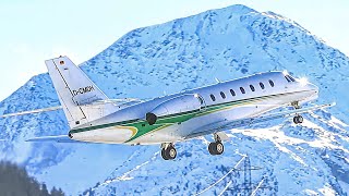 Winter Planespotting 2024 in the Swiss Alps Engadin StMoritz  Samedan Airport [upl. by Ledba]