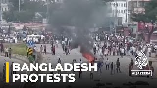 Bangladesh protests Police fire tear gas in Dhaka [upl. by Eekram]