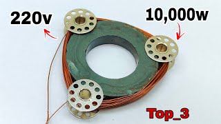 Top3 Most Powerful Generator in the World Use permanent Magnet [upl. by Anair]