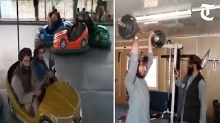 Hilarious videos emerge of Taliban fighters having fun at amusement parks gyms [upl. by Lanor]