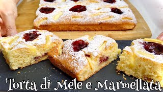 TORTA DI MELE E MARMELLATA Sofficissima 🍏🍎 APPLE CAKE WITH CHERRY JAM [upl. by Lynnet390]