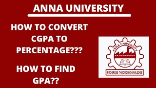 Anna university CGPA to percentage conversion procedure and application  How to find GPA easily [upl. by Ynnal727]