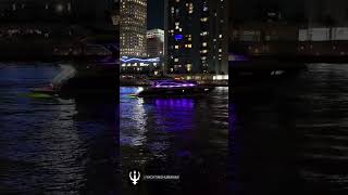 Sunseeker Manhattan 60 on an night cruise on Miami River yachtlifemiami [upl. by Eelsel]