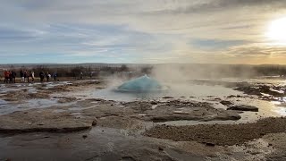 Icelandic Geysir in eruption  Great Geysir  Haukadalur  Iceland  2024 Nov [upl. by Yentroc]