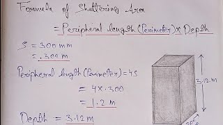 How to Calculate Shuttering Area  Column Shuttering  Calculation of Shuttering Area [upl. by Frasco]