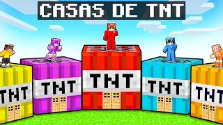 Hice CASAS DE TNT SEGURAS en Minecraft [upl. by Nitsirt]