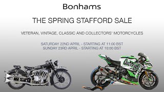 Bonhams  The Spring Stafford Sale – The Classic Motorcycle Show  Saturday 22nd April [upl. by Riem2]