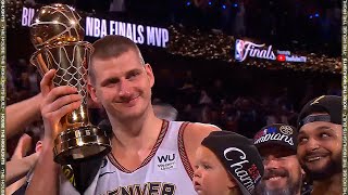 Nikola Jokic Wins 2023 NBA Finals MVP Award 🏆 [upl. by Giordano]