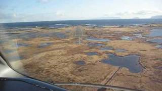 Wideroe Dash 8 cockpit view landing Røst Norway [upl. by Gora]