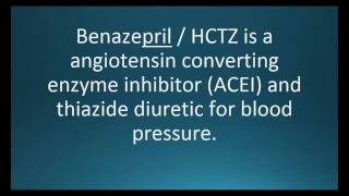 How to pronounce benazepril  HCTZ Lotensin HCT Memorizing Pharmacology Flashcard [upl. by Sirej]