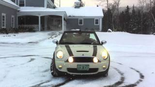 2009 MINI Cooper S Convertible SnowIce Video [upl. by Kinsley]