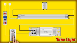 Simulation of Tube Light Wiring with Ballast and Starter [upl. by Quirk]