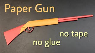 How to Make Paper Gun without Glue  Origami  How to Make a Paper Gun  Paper Craft  Paper Gun [upl. by Rhody]