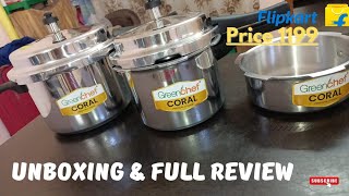 greenchef coral combo presser cooker 5 liter 3 liter 2 liter unboxing amp full review [upl. by Akinert]