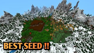 BEST SPAWN for BEDROCK 120  Mansion Village Minecraft Seed [upl. by Sillek645]