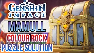 how to solve mamull rock colour puzzle to get luxurious chest  Natlan new map  genshin impact [upl. by Nosnej]