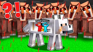 Apocalipsis de ALDEANOS MUTANTES vs Base Secreta Dentro del PERRO en Minecraft [upl. by Kilah531]