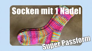 Socken mit nur 1 Nadel stricken [upl. by Maxa]