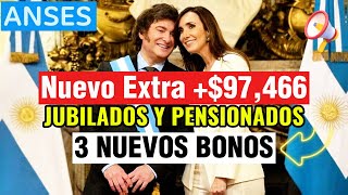 👉Nuevo Extra de ANSES de 💲97466 y pagan 3 NUEVOS BONOS en Noviembre para Jubilados y Pensionados📌💵 [upl. by Nihsfa93]