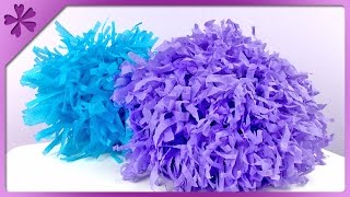 DIY Tissue paper pompom ENG Subtitles  Speed up 132 [upl. by Aeresed]