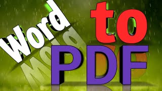 MS Word কে PDF করার পদ্ধতি।।From MS Word to PDF file [upl. by Zorah]