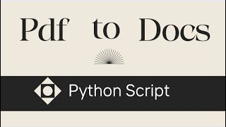 Python Script Convert PDFs to Word Documents DOCX [upl. by Namreg592]