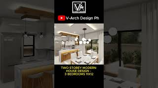 TWO STOREY MODERN HOUSE DESIGN  3 BEDROOMS 11X12 [upl. by Pontias]