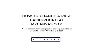 Change a Page Background  MyCanvas [upl. by Engedus]