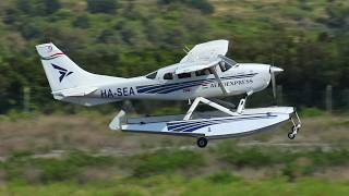 RARE Cessna U206F Stationair HASEA  Floatplane Closeup Takeoff [upl. by Naicul]