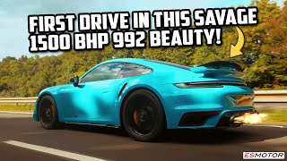 FIRST DRIVE IN OUR 1500BHP MIAMI BLUE 992 TURBO S porsche esmotoruk 911turbos ES1300 [upl. by Bordie856]