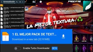 EL MEJOR PACK DE TEXTURA VISIBLES PARA FREE FIRE DE ARMAS EMOTES GLOOS MOCHILAS ROPA VETERANA [upl. by Mayne]