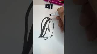 Easy and Simple Penguin Drawing Tutorial easydrawing drawingtutorials fypシ゚viral SerJay [upl. by Gardener849]