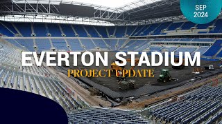 PITCHING IN AT EVERTON STADIUM 🤩  Playing surface takes on new look [upl. by Koloski752]