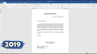 Como hacer una carta de recomendación personal en Word [upl. by Larissa]