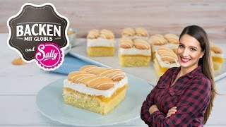 AprikosenVanillecremeSchnitte  Backen mit Globus amp Sallys Welt 30 [upl. by Summers]