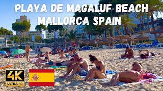 MALLORCA Playa de Magaluf Beach Walk in 4K  Best Beaches in Spain 2021 [upl. by Garlaand]