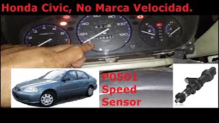 Honda Civic P0501 Speed Sensor Tablero no Marca Velocidad [upl. by Akkire797]