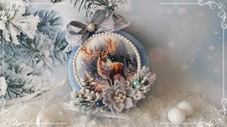 DIY Christmas ornaments  Xmas medallion  winter ornament [upl. by Apostles]