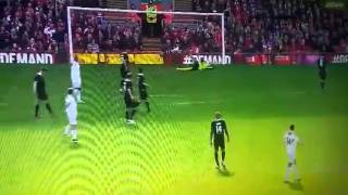 Amazing goal by Balotelli Gerrard XI vs Carragher XI [upl. by Rednael]