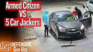 Armed Citizen Takes On 5 Car Jackers At Wisconsin Gas Station [upl. by Grochow836]