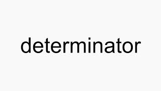 How to pronounce determinator [upl. by Nnairrehs]