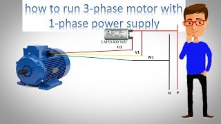 How to Run 3 phase Motor with 1 phase power supply [upl. by Rollie]