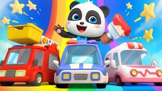 Transportation with Colors  Learn Colors with Little Cars  Nursery Rhymes amp Kids Songs  BabyBus [upl. by Eyma]